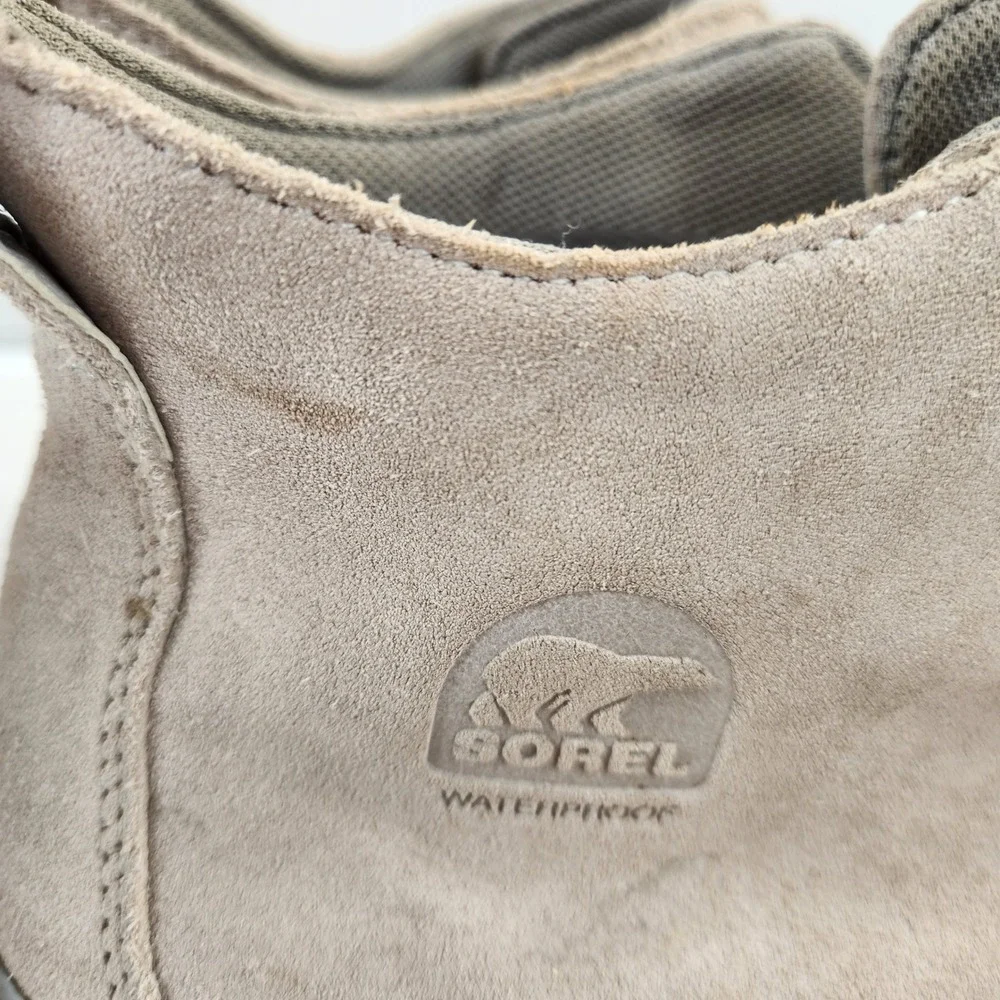 Sorel Womens Out & About Waterproof Suede Lace Up Duck Boots Taupe‎ Size 7